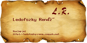 Ledofszky René névjegykártya